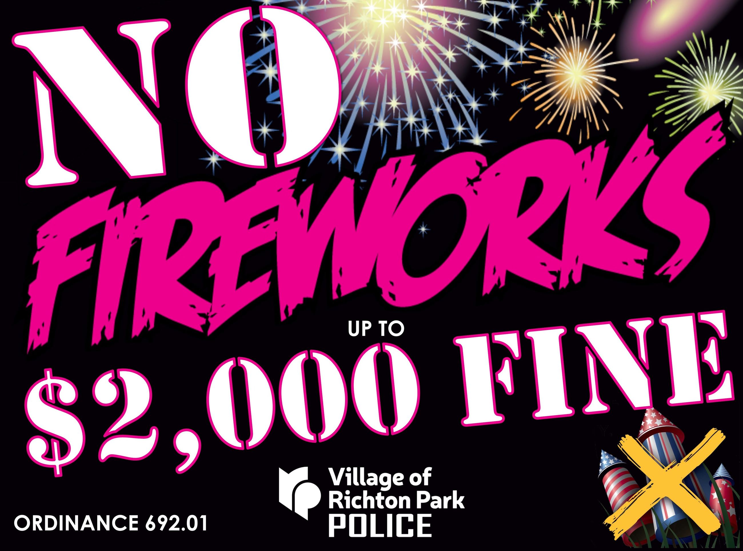 Fireworks Yard Signs 24x18 - 2025